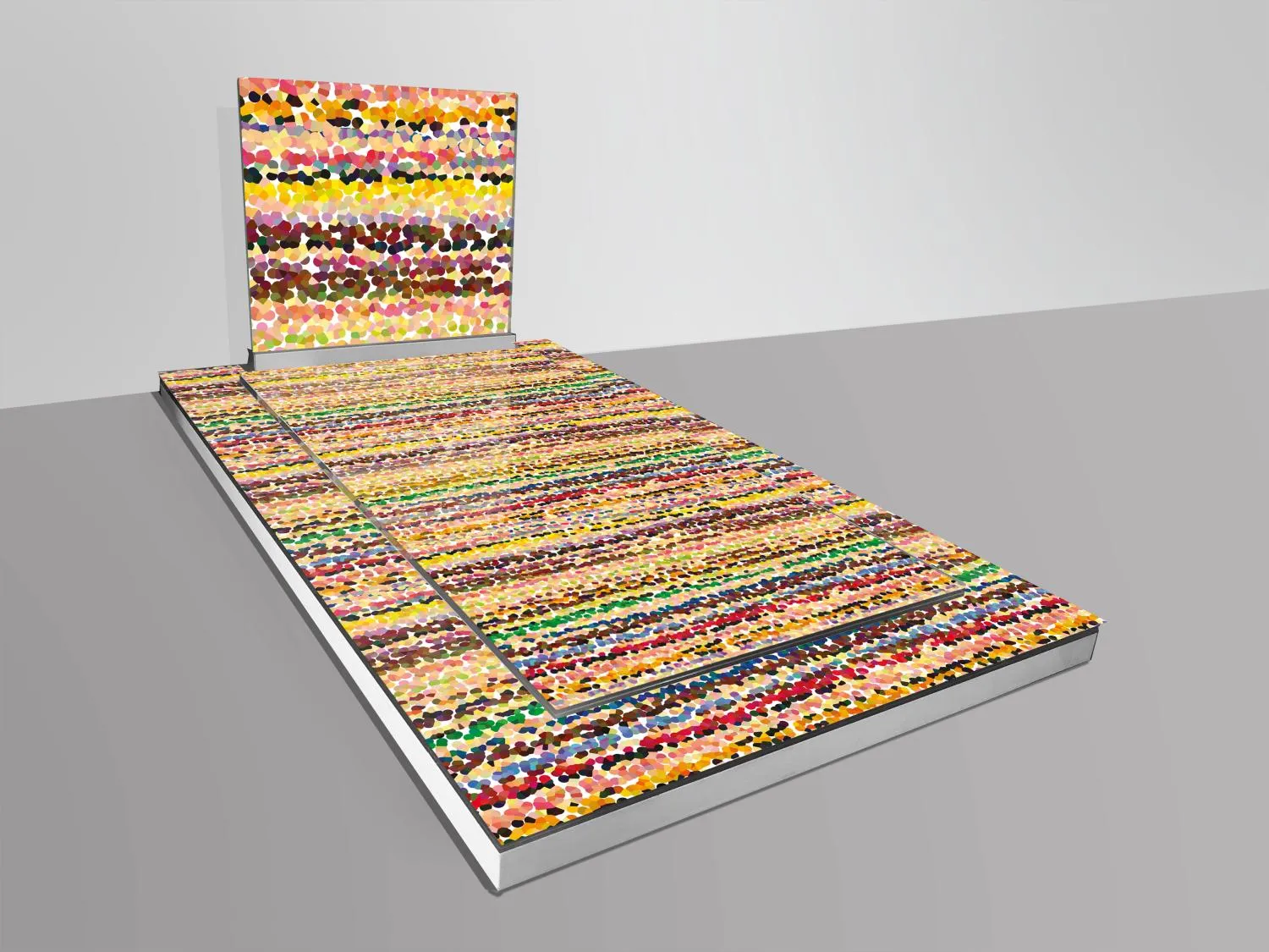 Monument funéraire au design coloré et motifs mosaïque impressionnistes
